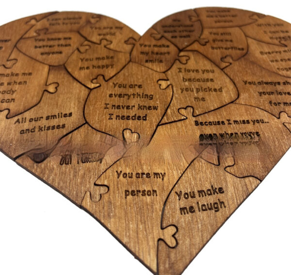 Reasons Why I Love You Wooden Heart Puzzle Romantic Love Jigsaw Puzzle Wedding Anniversary For Wife Husband Birthday Gifts Valentine's Day Gift - Image 2